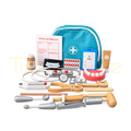 24-piece wooden doctor and dentist toy set with blue backpack
