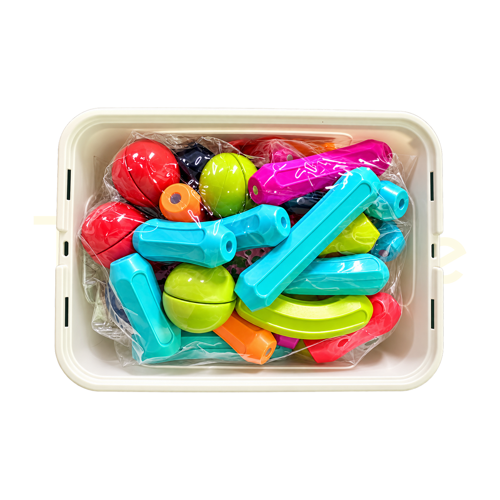 42-piece magnetic bar building blocks with colourful bars, balls and storage case