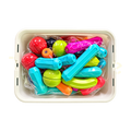 42-piece magnetic bar building blocks with colourful bars, balls and storage case