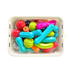 42-piece magnetic bar building blocks with colourful bars, balls and storage case