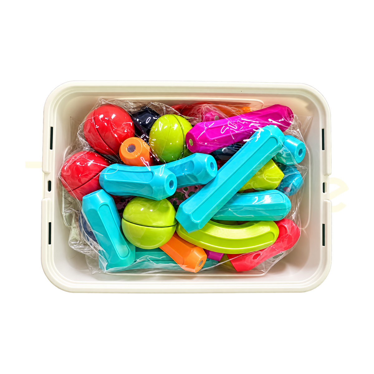 42-piece magnetic bar building blocks with colourful bars, balls and storage case