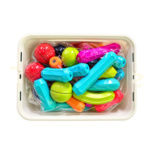 42-piece magnetic bar building blocks with colourful bars, balls and storage case