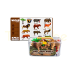Animal World 22-piece set with animal figures, trees, cards, map and storage box