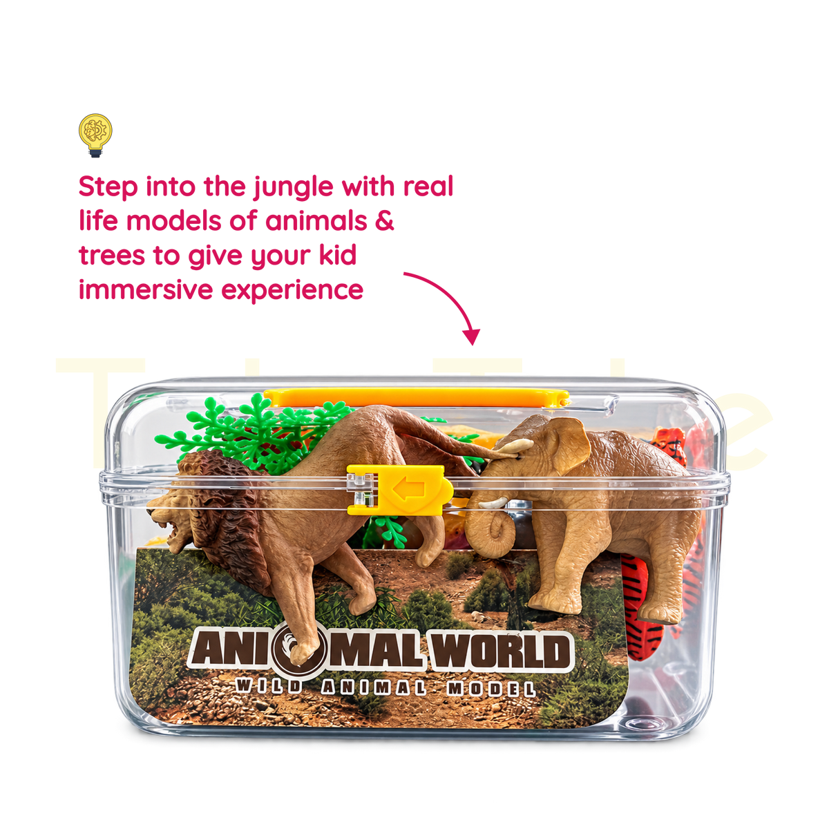 Animal World 22-piece wild animal learning set in clear storage case