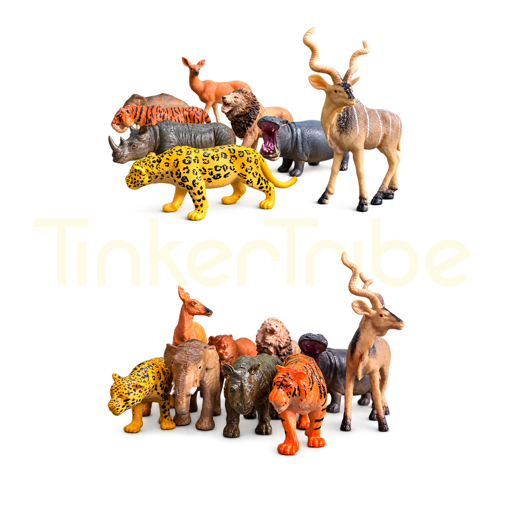 Safari animal figure collection for storytelling and nature learning