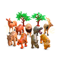 Animal World wild animal figures with trees for imaginative safari play