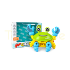 Crawling crab toy packaging showing light and music features