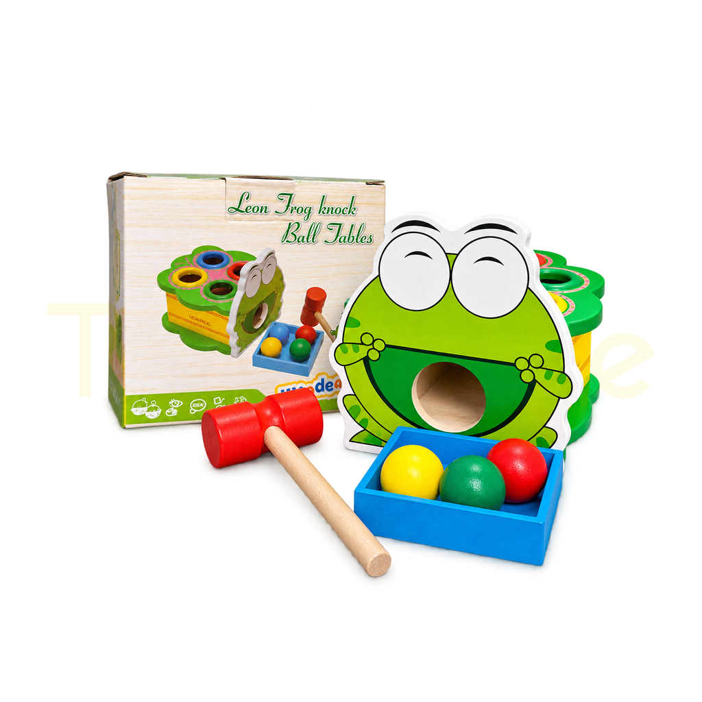 Leon Frog wooden knock ball game with packaging