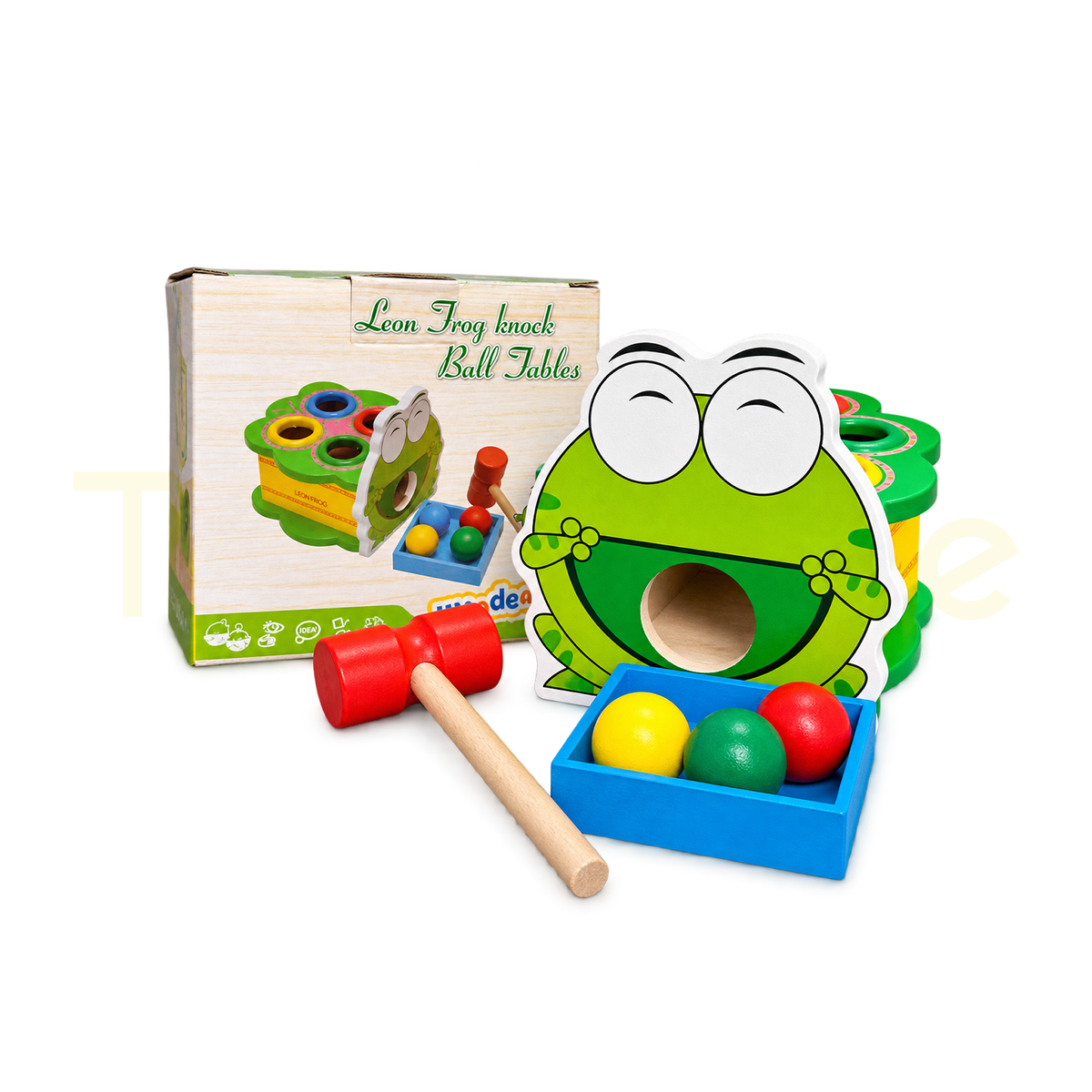 Leon Frog wooden knock ball game with packaging