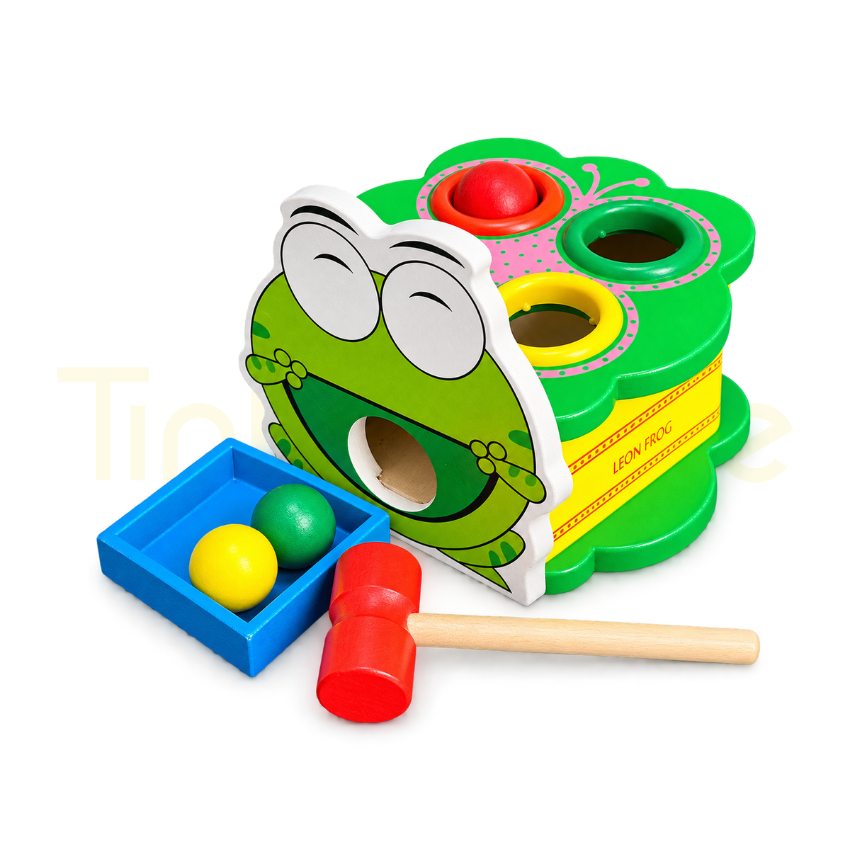 Leon Frog wooden knock ball hammering game