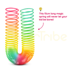 Colourful 15 cm Magic Spring extended for sensory stretch play