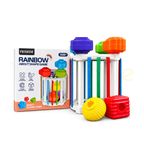 Rainbow shape sorting game for toddlers 18 months plus with six colourful shapes