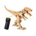 Assembled wooden motorised T-Rex dinosaur with wired controller