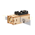 Assembled wooden STEM slide lamp projector with lenses and LED