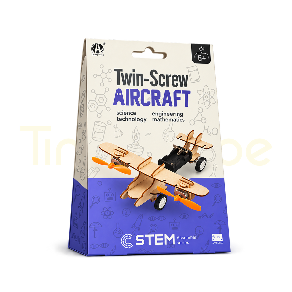 Twin-Screw Aircraft STEM assembly kit packaging