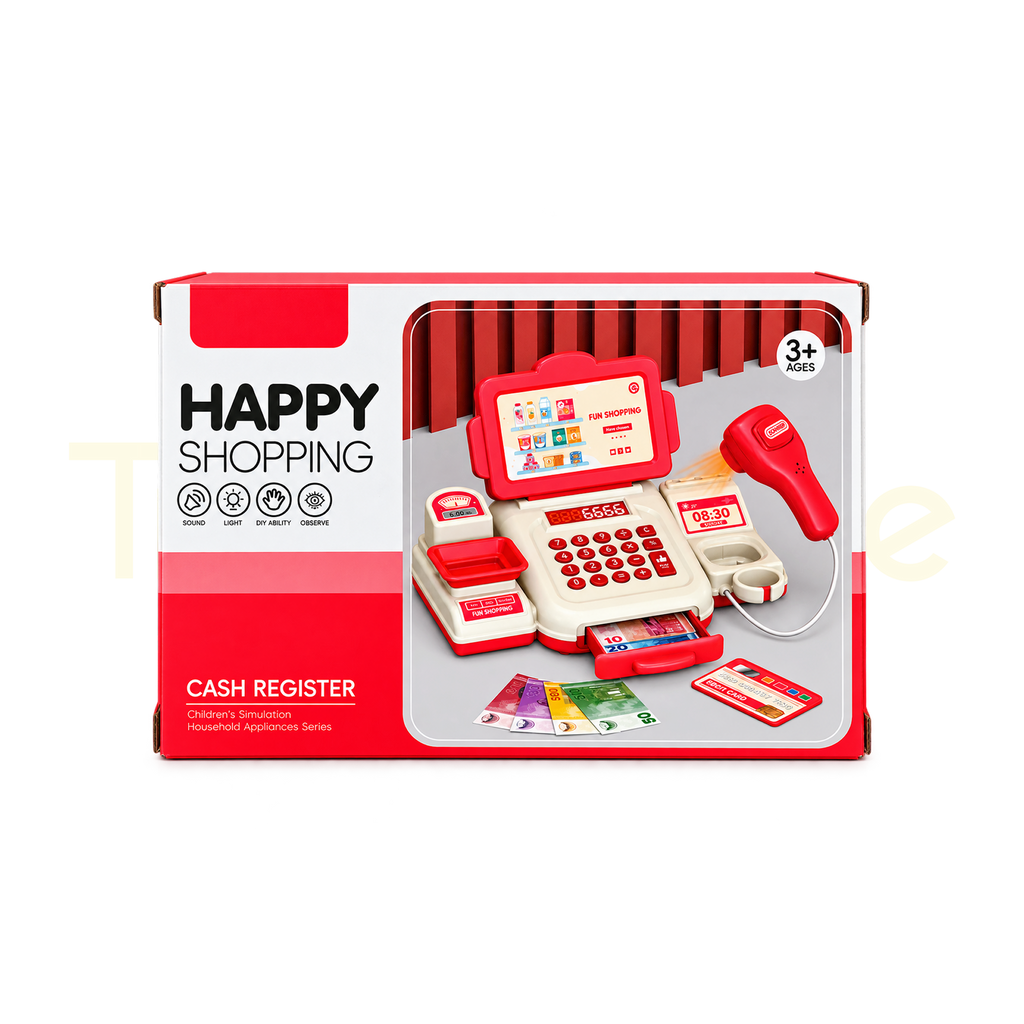 Happy Shopping toy cash register product packaging